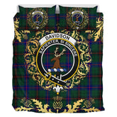 Davidson Modern Tartan Crest Bedding Set - Golden Thistle Style